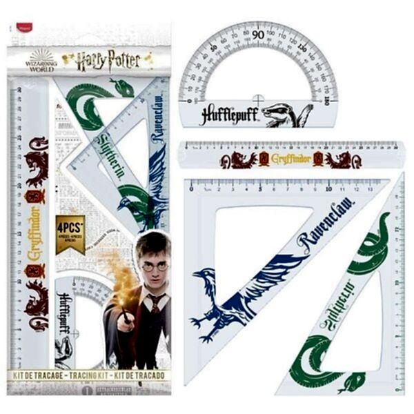 Harry Potter 4lü 30 cm Cetvel Takımı Gönye Seti