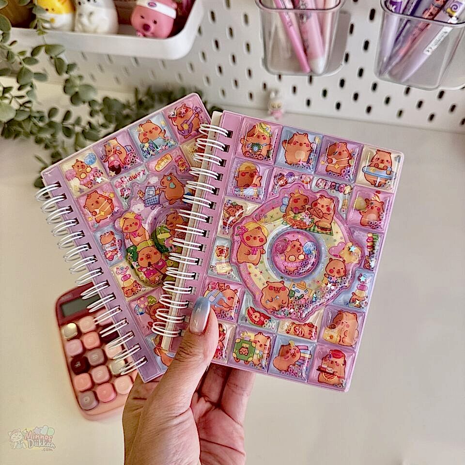 Capy Kalpli Sulu Simli Kapaklı Not Defteri A6