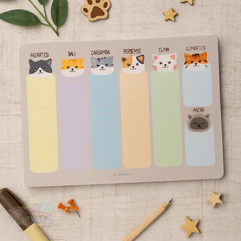 Cat Plan Haftalık Planlayıcı 52 Yaprak 17x24