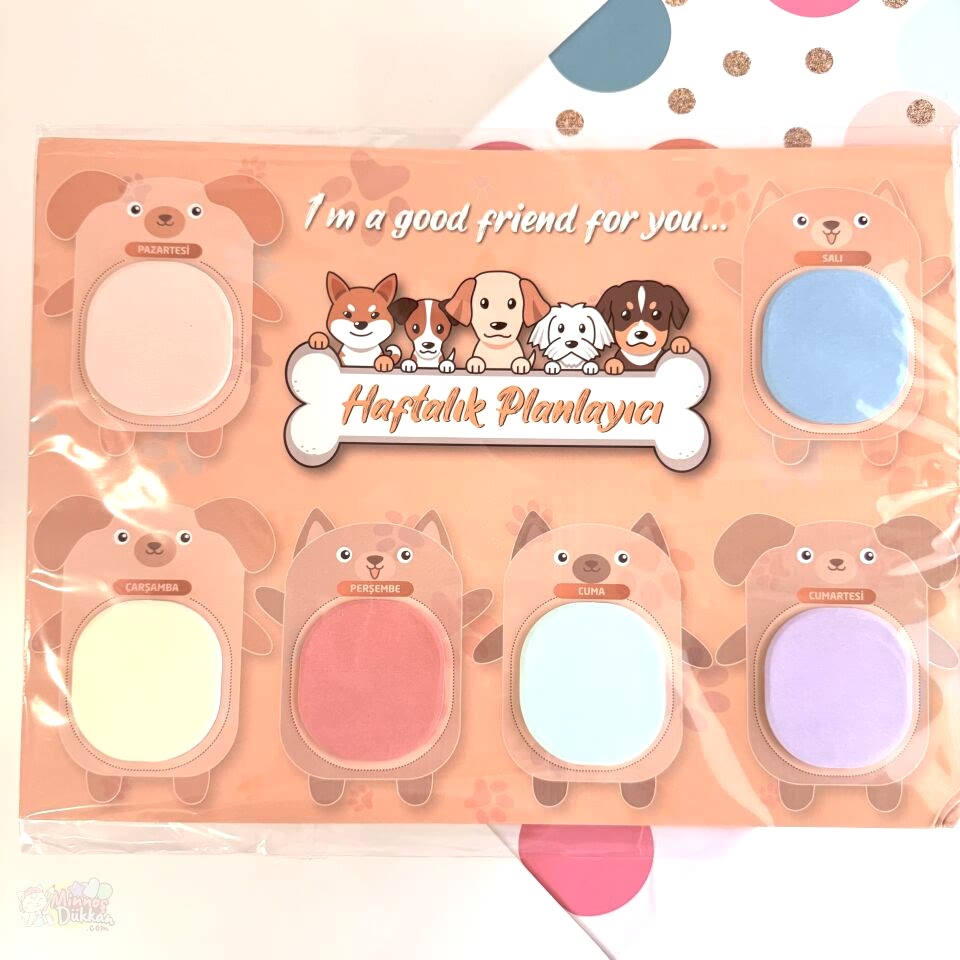 Not Kağıtlı Haftalık Planlayıcı - Dog