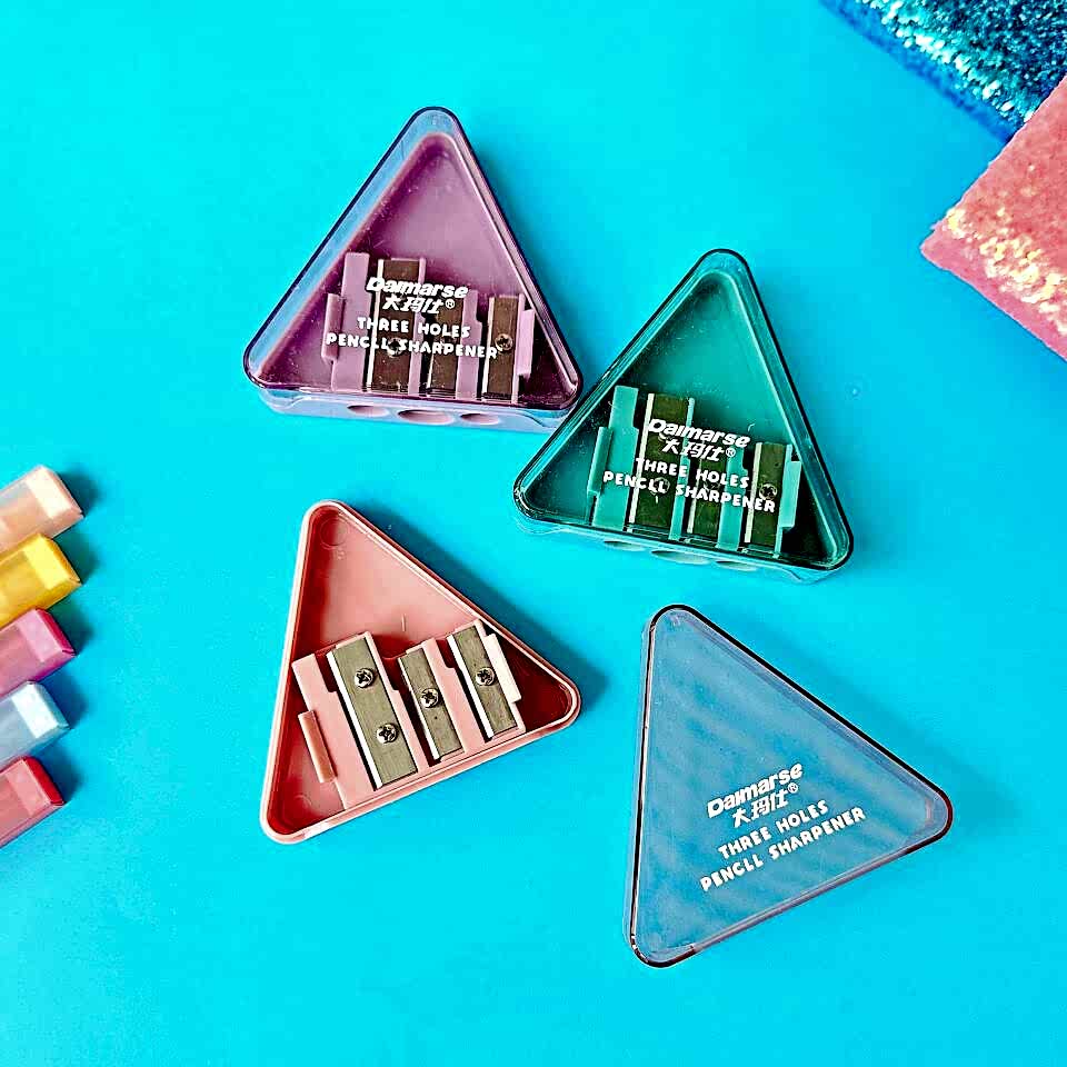 Üçgen Üçlü Pastel Kalemtıraş