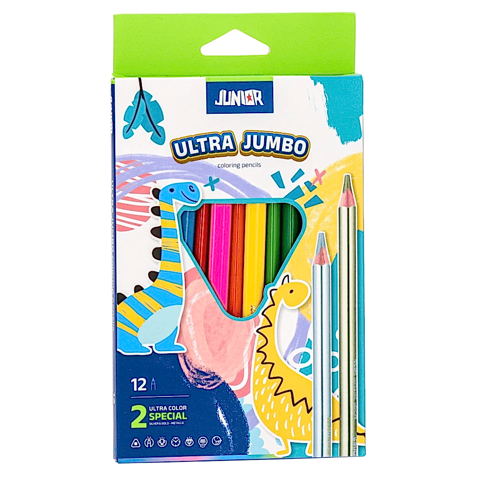 Junior Ultra Jumbo Kuru Boya 12 Renk