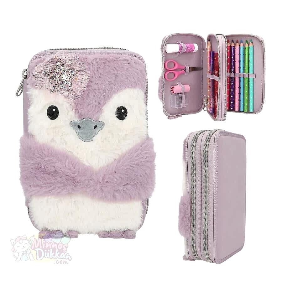 Top Model 2 Katlı Dolu Kalem Kutu - Prenses Mimi Penguen