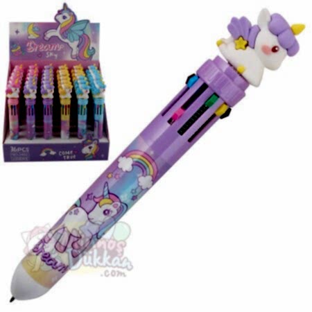 Unicorn 10 Renk Çok Renkli Tükenmez Kalem
