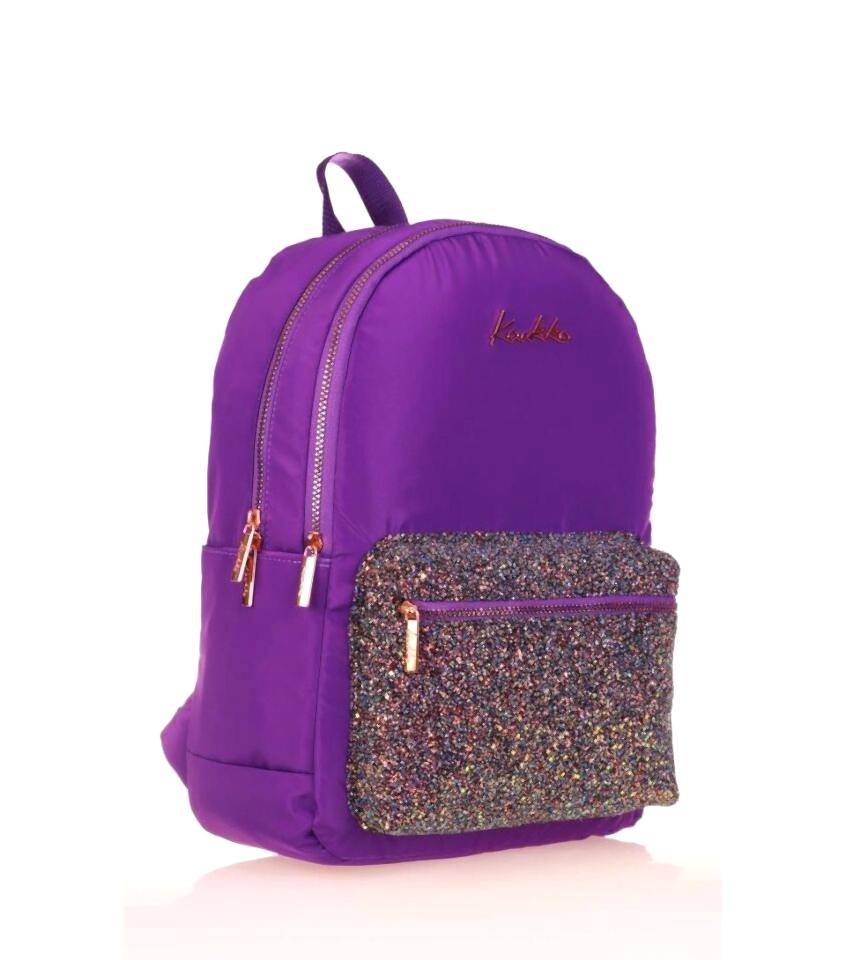 KAUKKO BRIGHT SIRT ÇANTASI - TAŞLI MOR