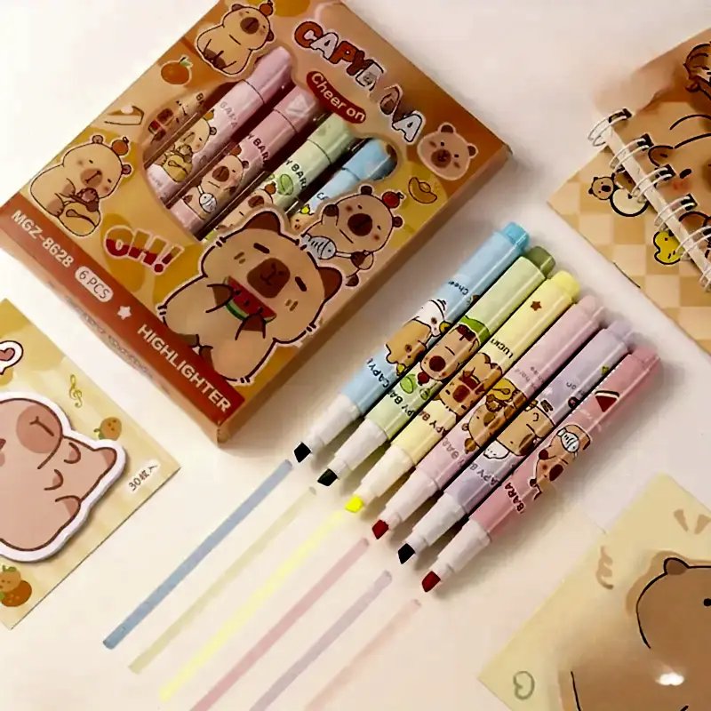 Capybara 6lı Fosforlu Kalem