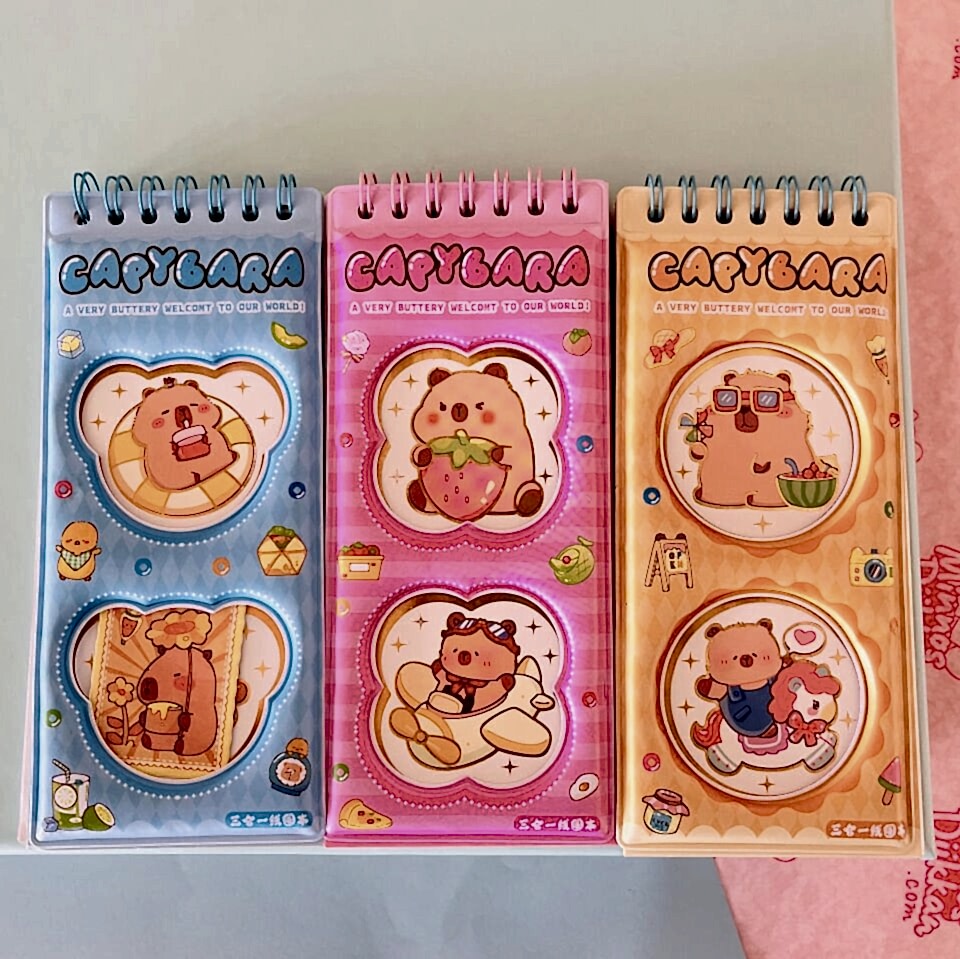 Capybara Stickerlı Uzun Pofidik Defter