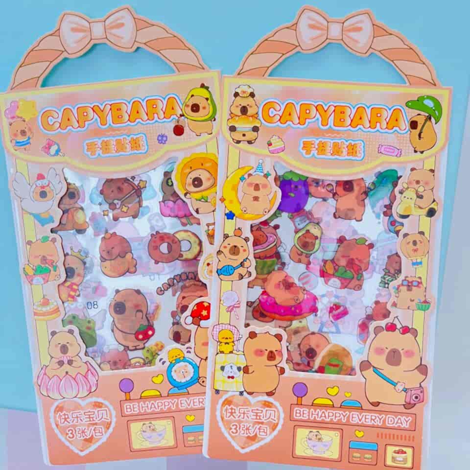 Capybara Çantalı Sticker Seti