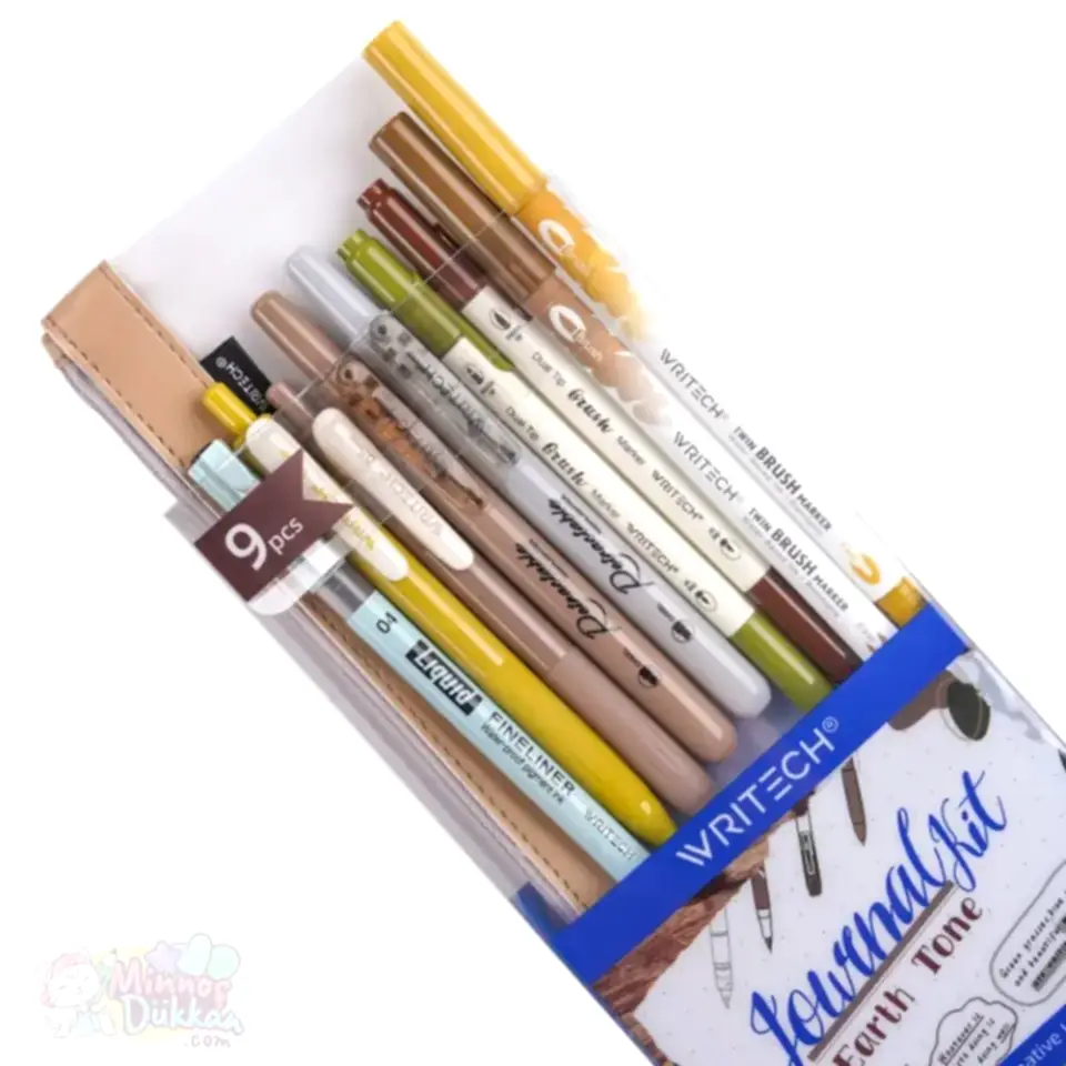 Writech Journaling Set 9 Renk Kalem Set - Earth Tone