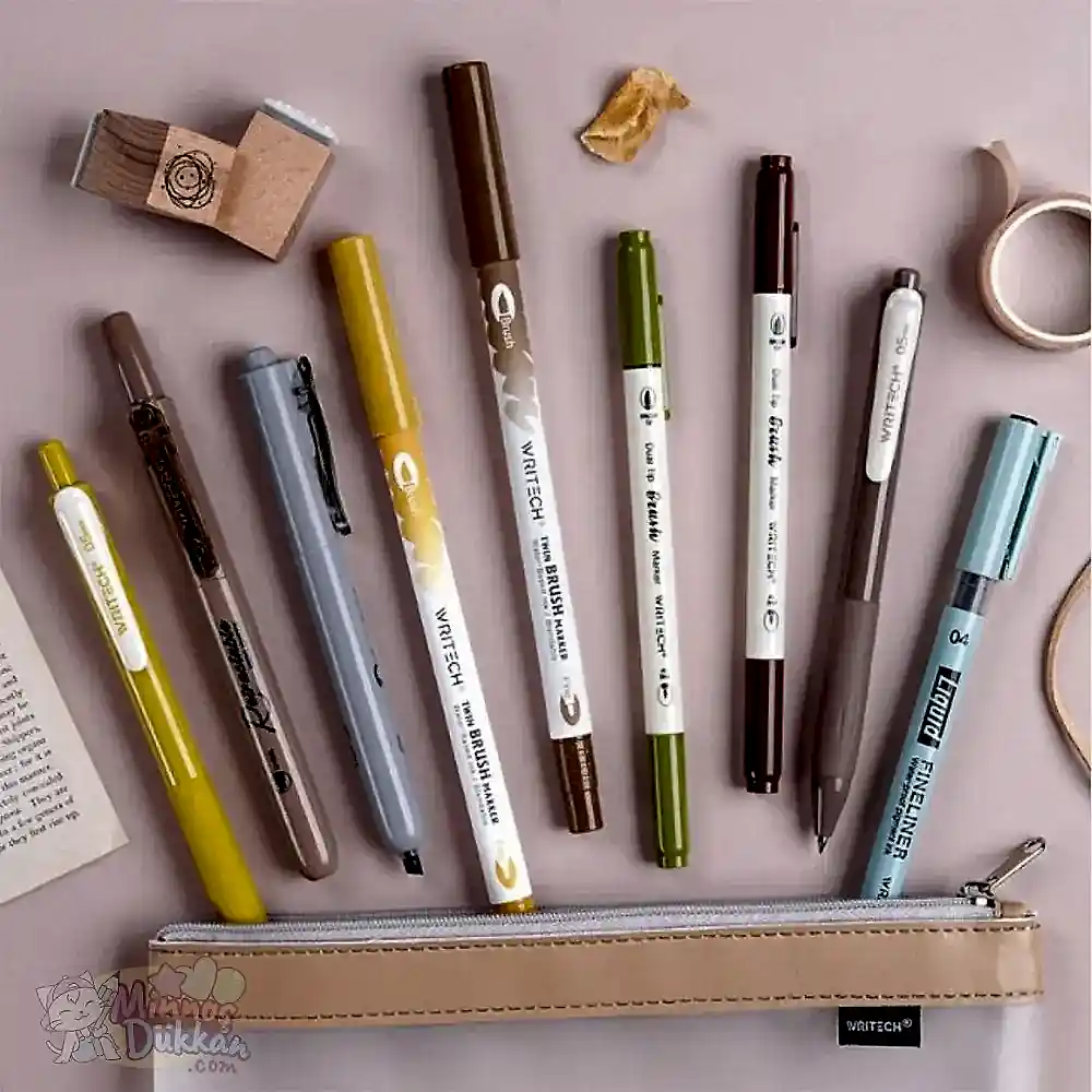 Writech Journaling Set 9 Renk Kalem Set - Earth Tone