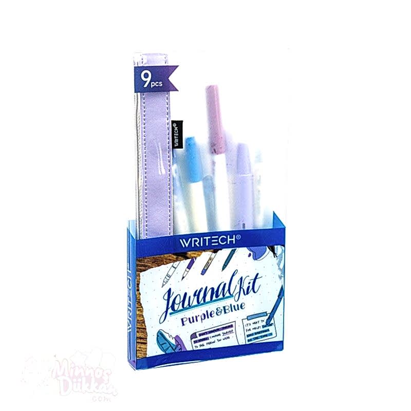 Writech Journaling Set 9 Renk Kalem Set - Purple Blue