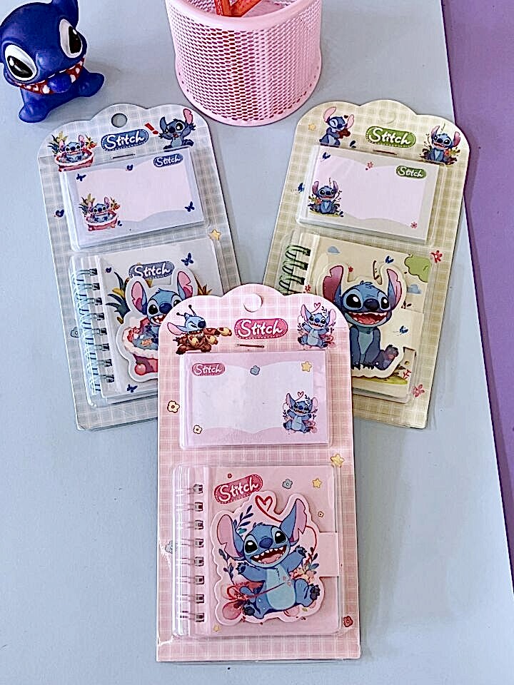 Kuromi Stitch İkili Not Defteri Postit Seti
