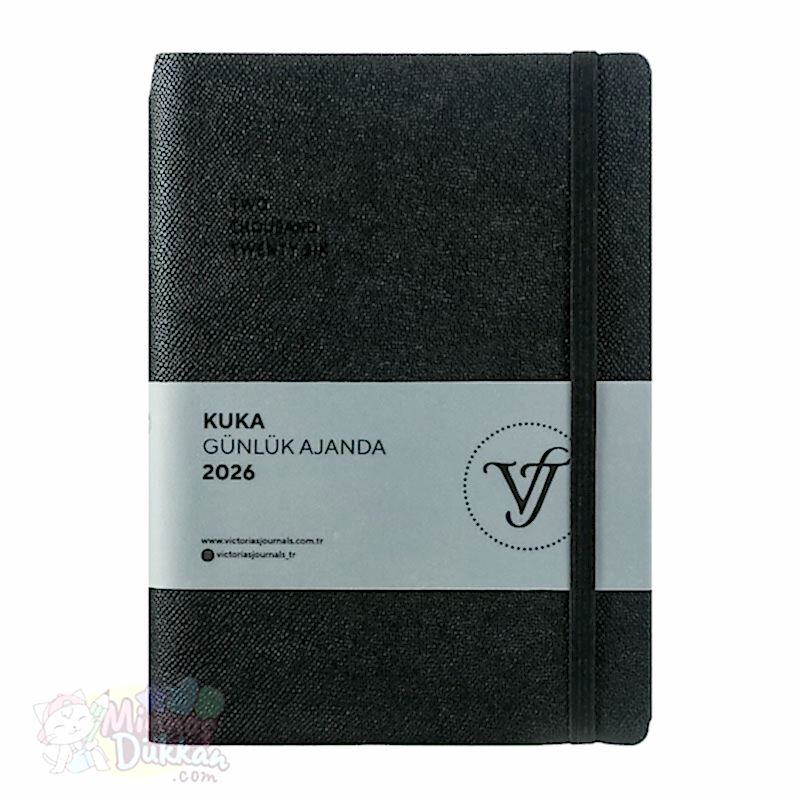 Vj Kuka Günlük Ajanda 2026 - A5 - 416 Sayfa - Siyah