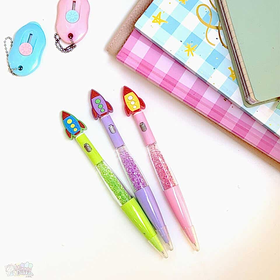 Roket Taşlı Işıklı Tükenmez Kalem