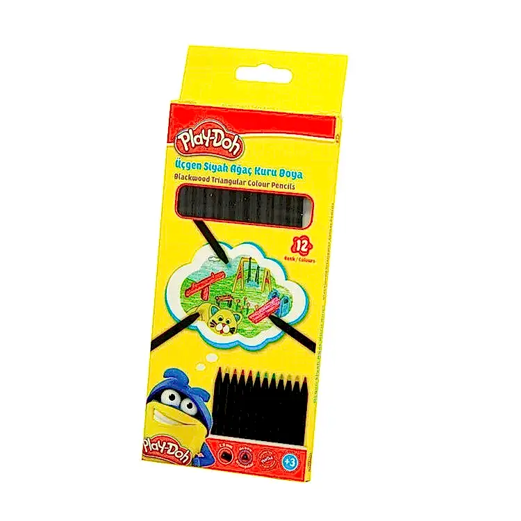 PlayDoh Siyah Gövde Üçgen Kuru Boya 12 Renk