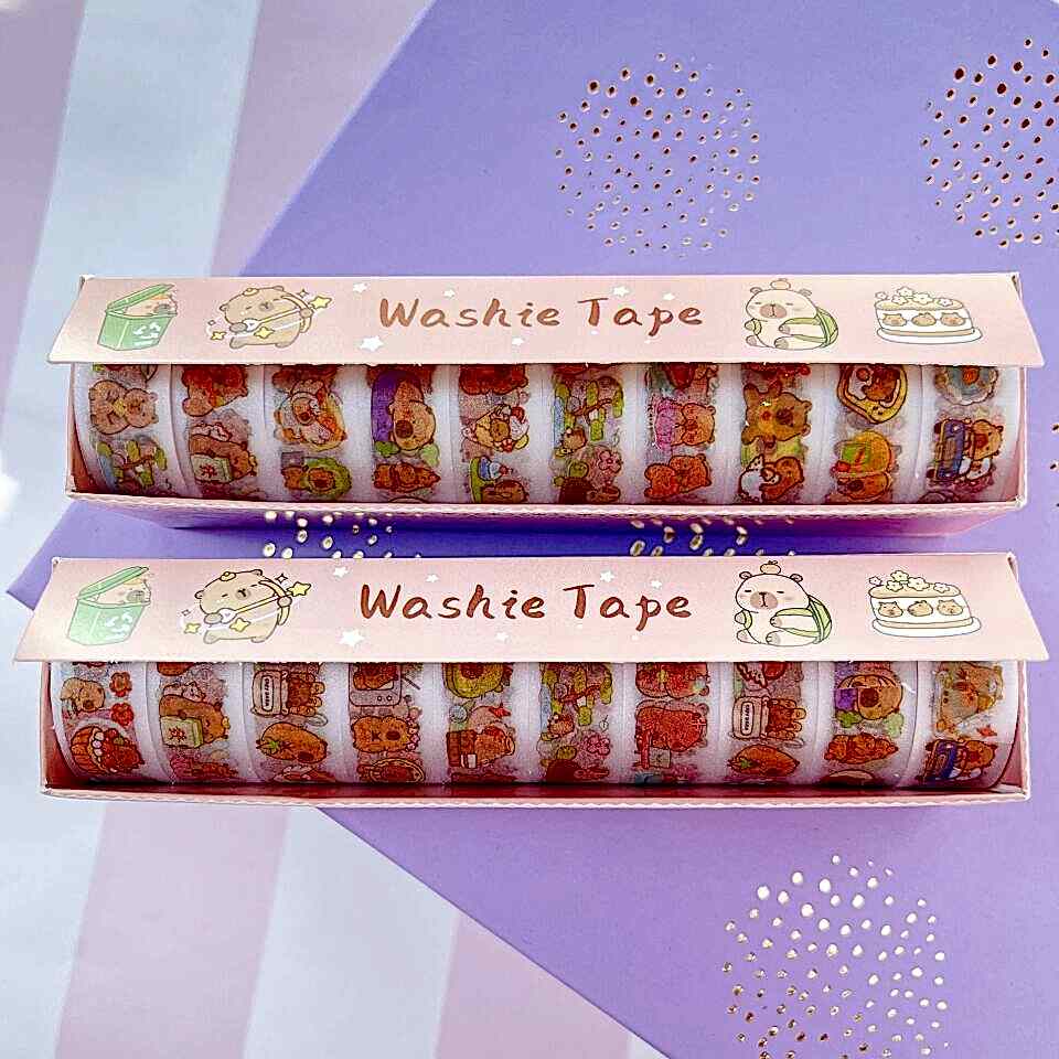 Capy Kutulu 10lu Washi Tape Bant