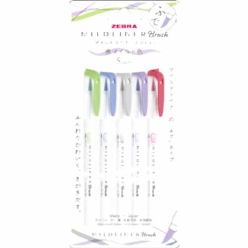 Zebra Mildliner Brush 5 Renk Set - Cool