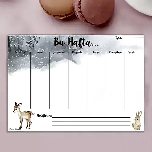 Bambi ve Tavşan A5 Haftalık Planlayıcı