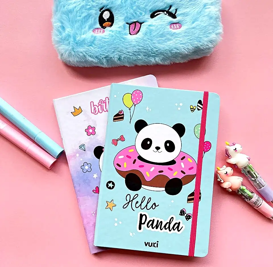 Hello Panda Kalın Kapaklı Çizgisiz Defter