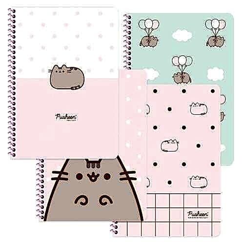 Pusheen 80 Yaprak Spiralli Çizgili Karton Kapak Defter 16.5x22.5