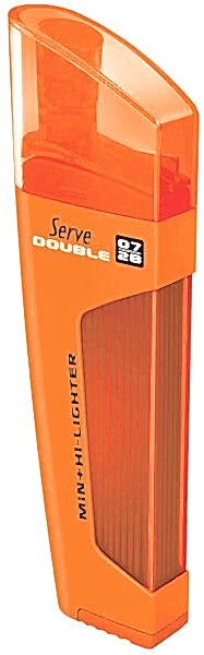 Serve Double 0,7 Uç ve Fosforlu Kalem - Turuncu