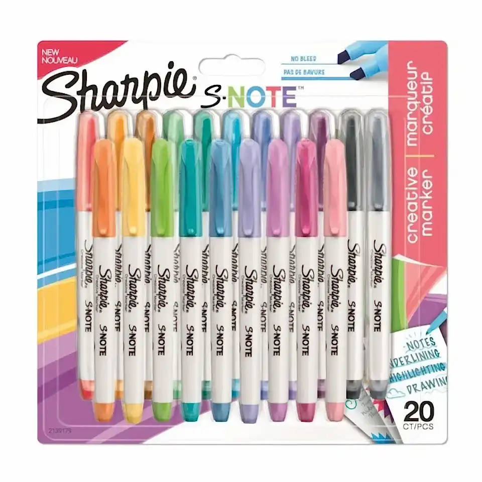 Sharpie S-Note 20 Renk Creative Markör İşaretleme Kalemi Seti