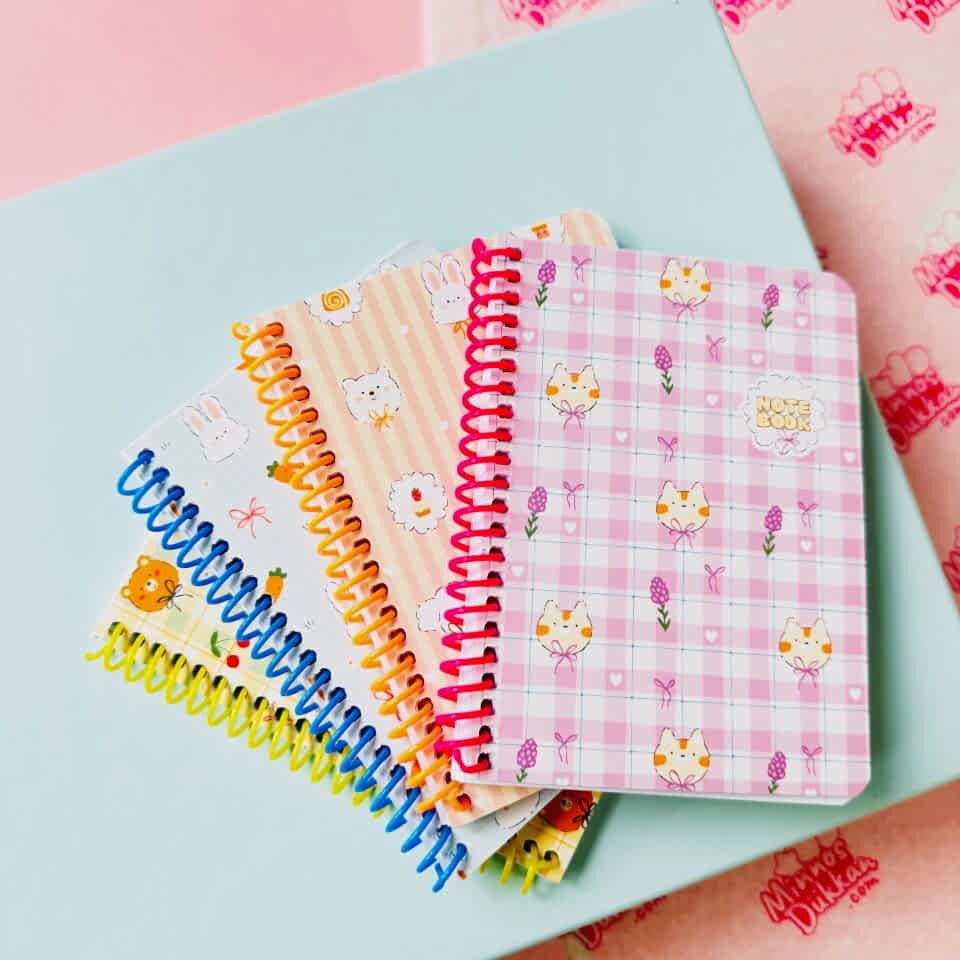 Keskin Kawaii A6 80 Yaprak Spiralli Çizgili Not Defteri