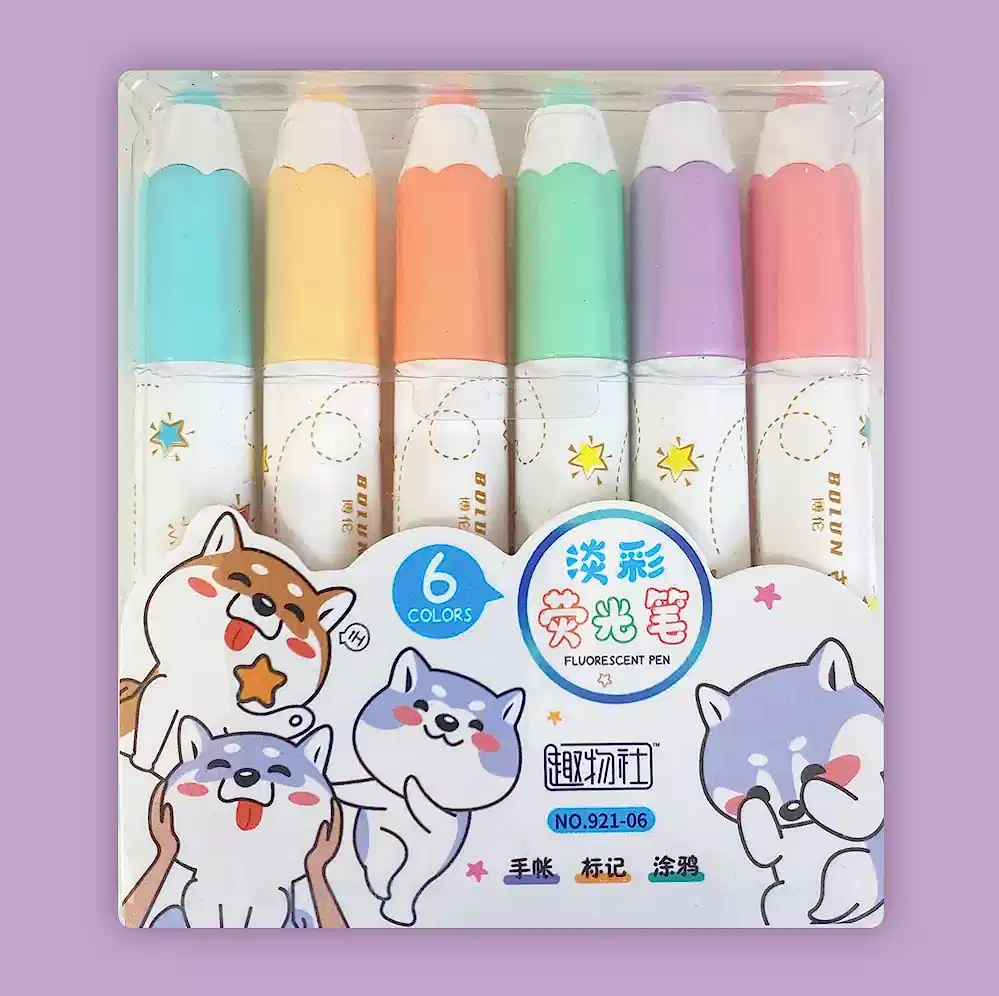 Cute Cats 6 Renk Fosforlu Kalem Seti