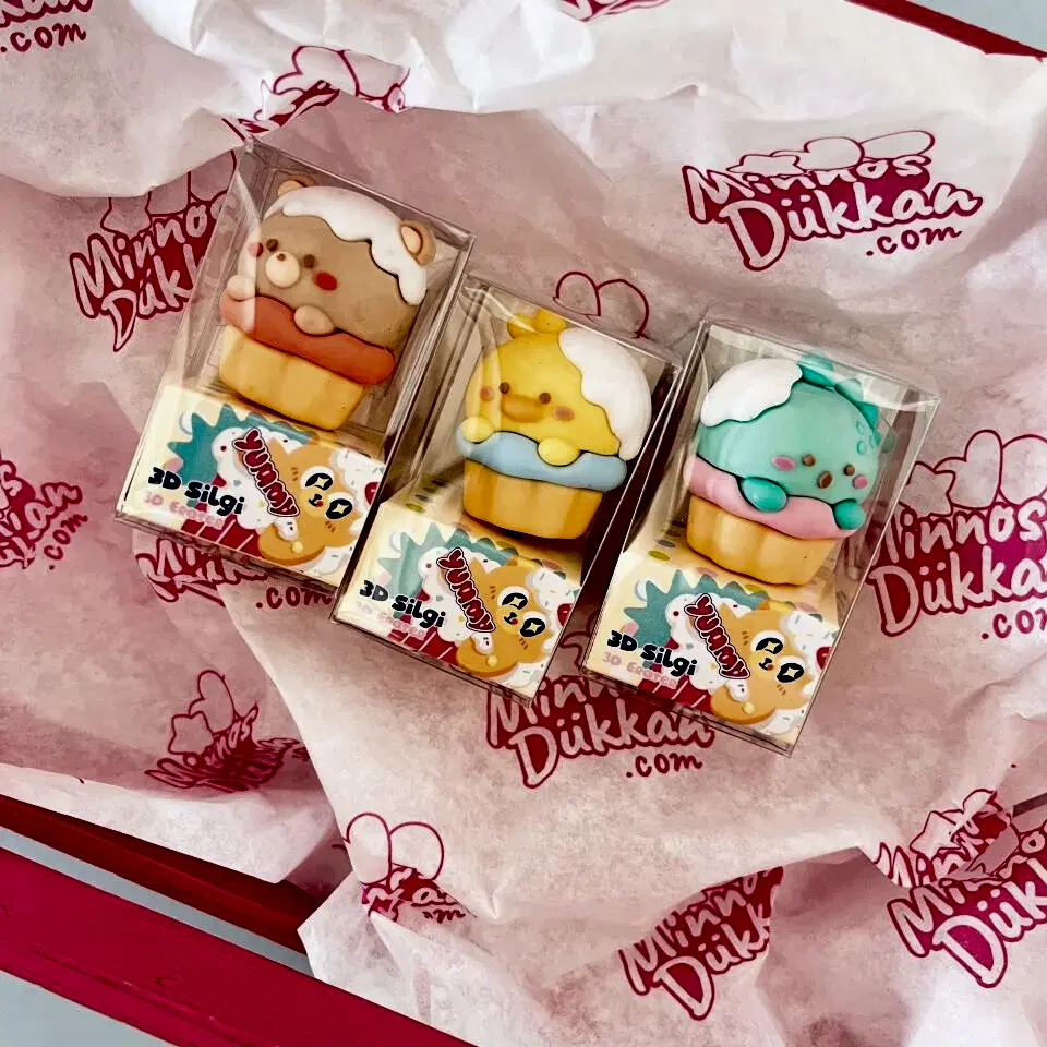 Bubu 3D Silgi Cupcake Hayvanlar