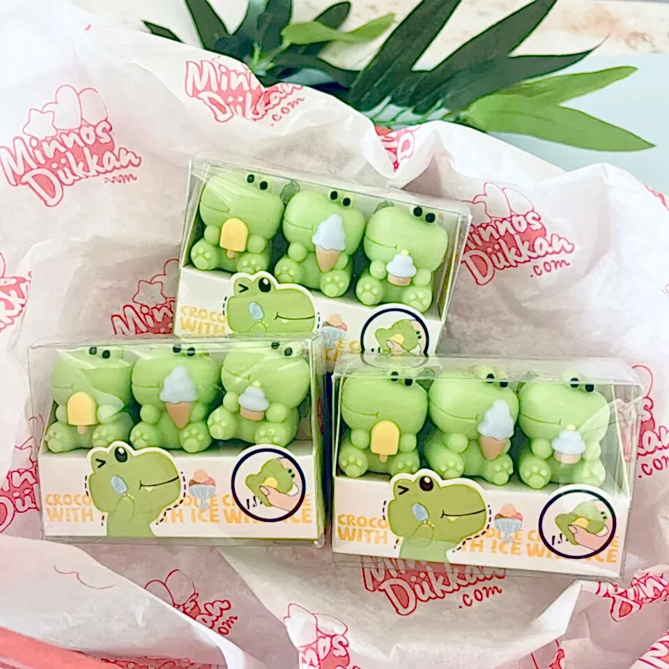 Bubu 3D Silgi Dondurmalı Timsah 3lü