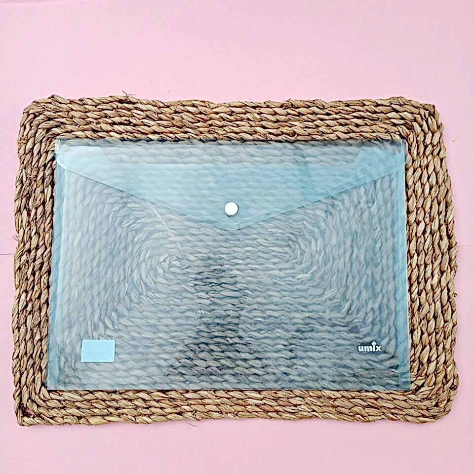 Mavi A4 Şeffaf Çıtçıtlı Dosya - Umur