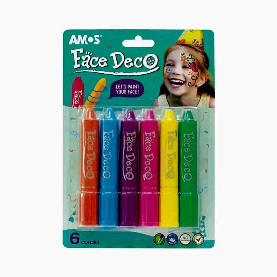 Amos Face Deco 6 Renk Yüz Boyası Blister