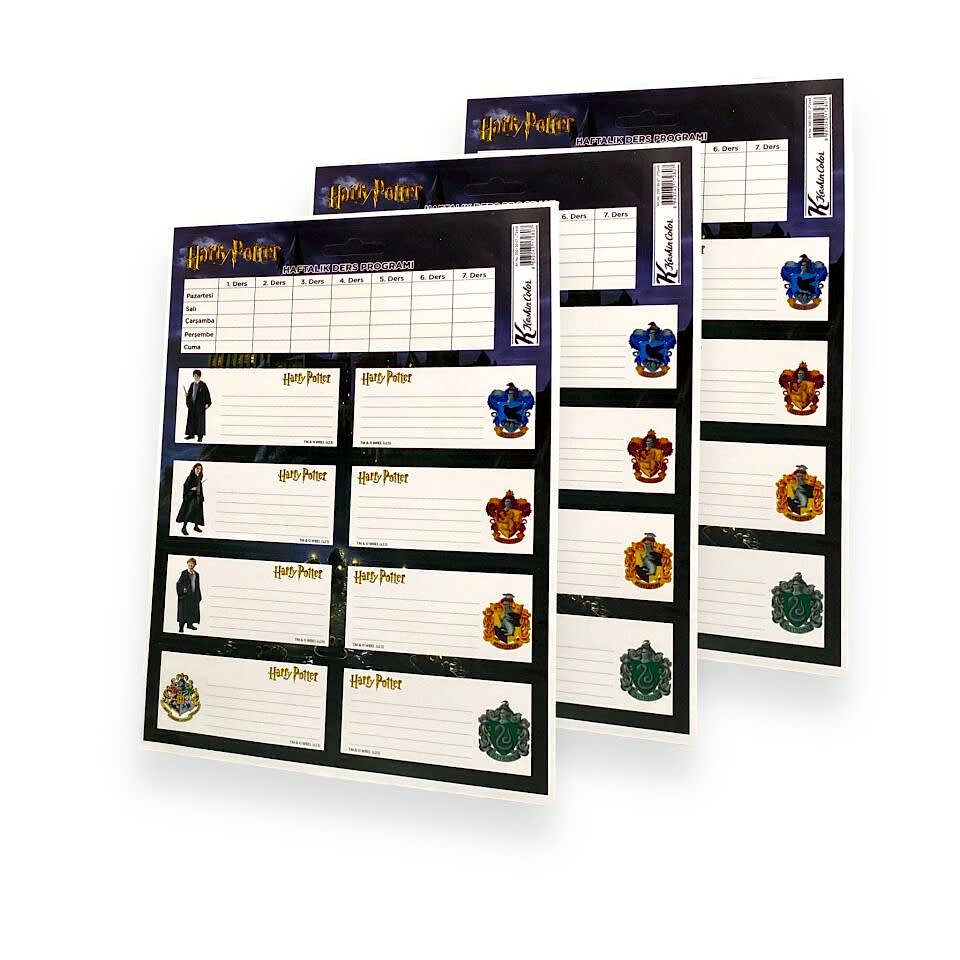 Harry Potter Ders Programlı 3x8 24lü Okul Etiketi Seti