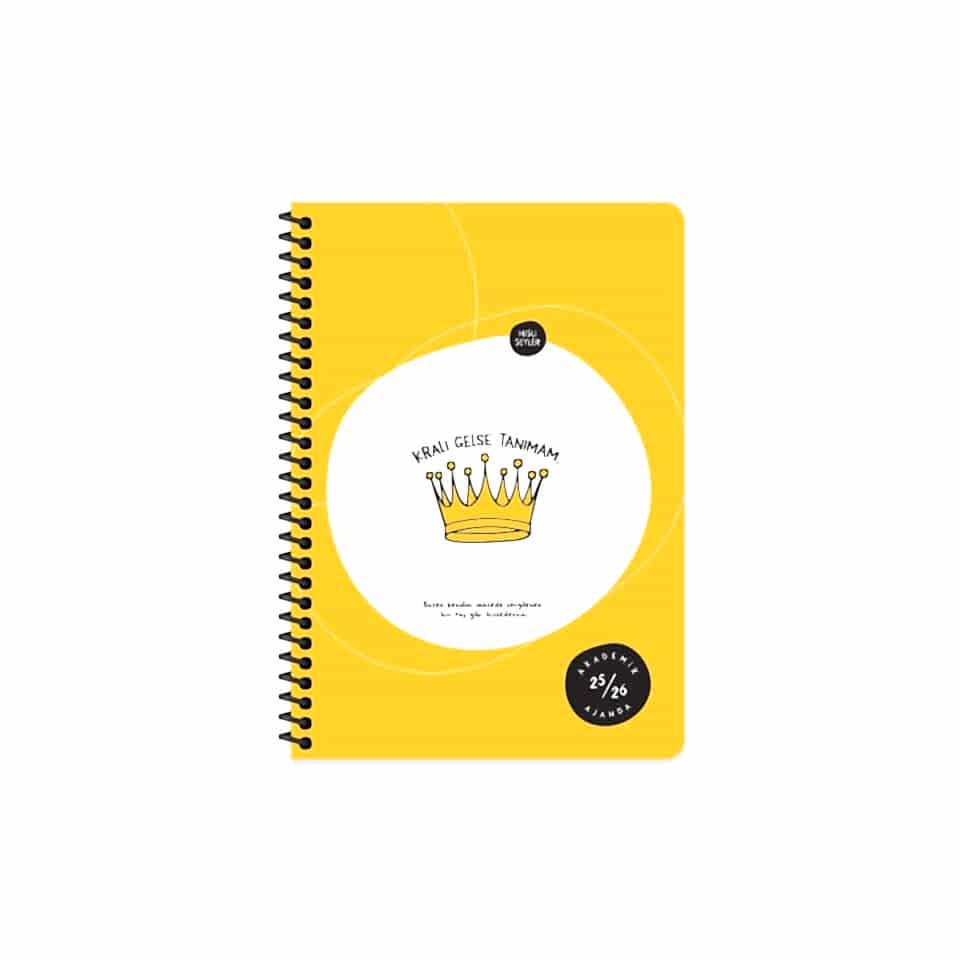 Hisli Şeyler Akademik Ajanda Spiralli 2025 -2026- A5 - Kralı Gelse