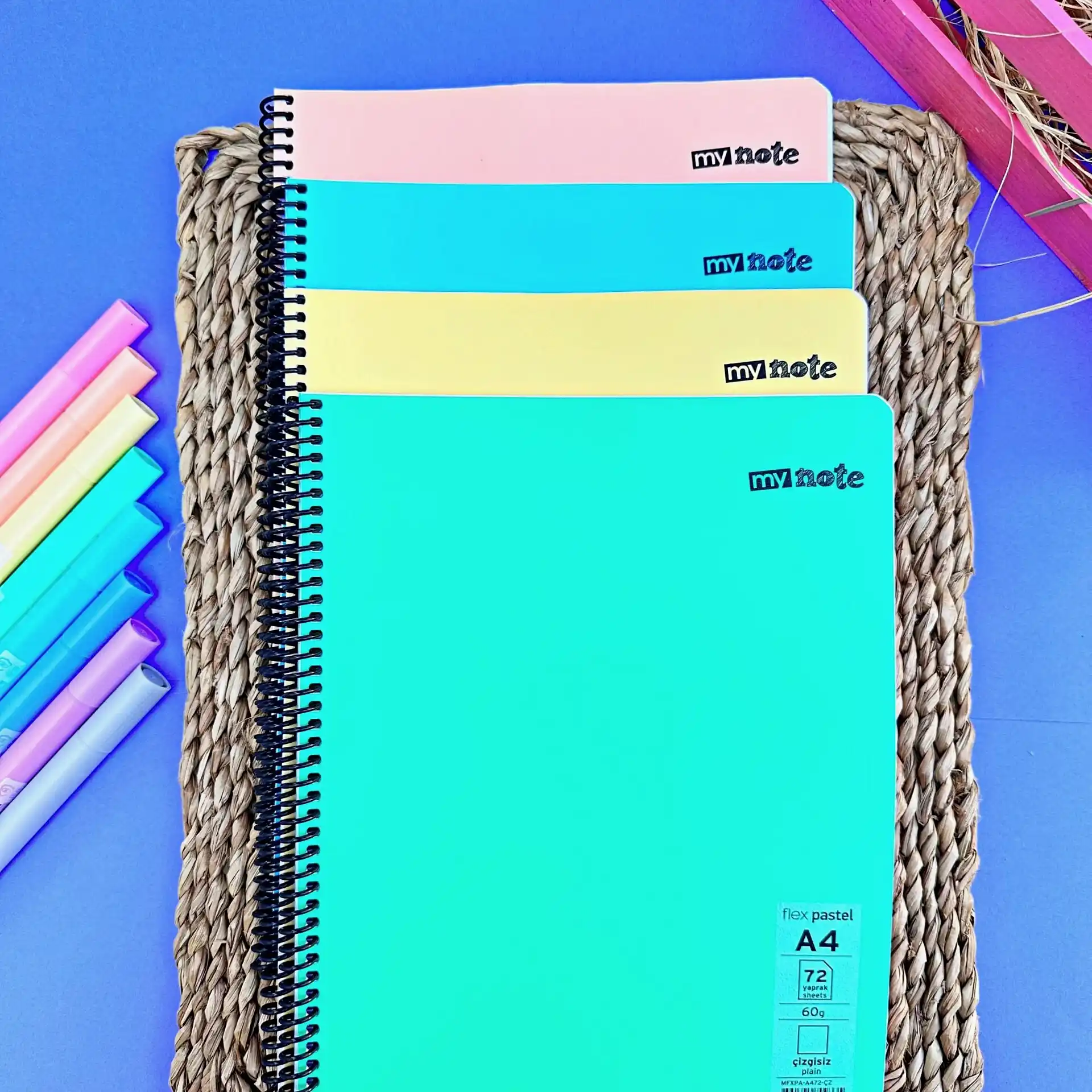 Mynote Flex Pastel 72 Yaprak Çizgisiz Defter - A4