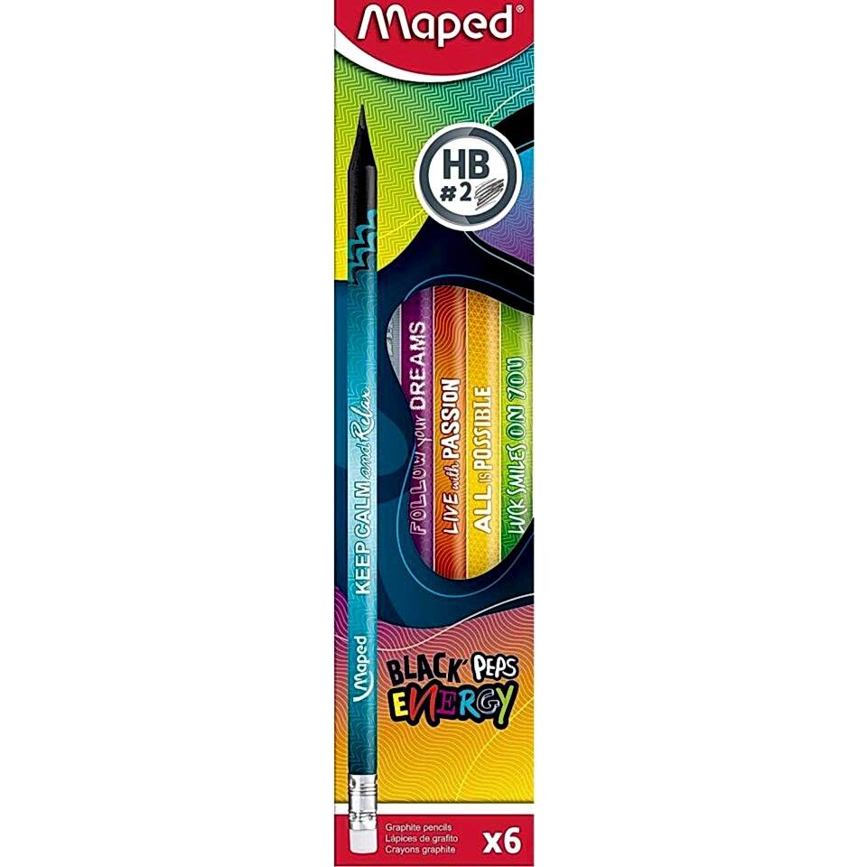 Maped Energy Silgili Kurşun Kalem 6lı Set
