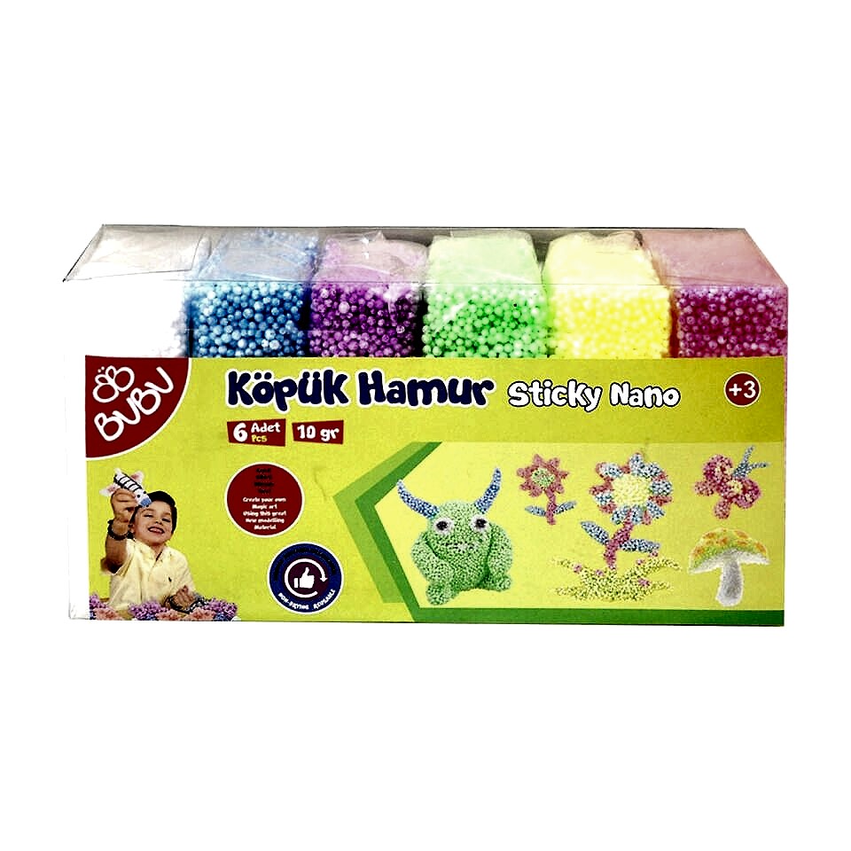 Bubu Kurumayan Köpüklü Oyun Hamuru 6lı