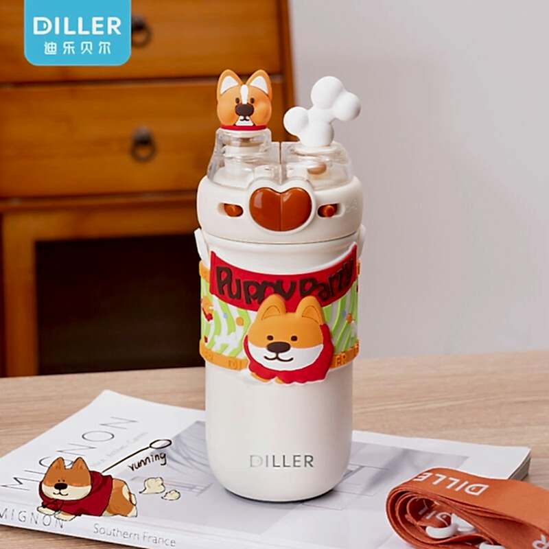 Vagon Life Diller Shiba Çift Kapak Askılı Çelik Termos 520 ML