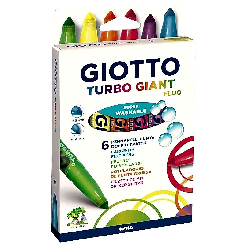 Giotto Turbo Giant Fluo Yıkanabilir İşaretleme - Boya Kalemi
